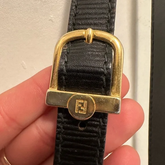 Fendi Black Leather Top-Handle Satchel with Embossed Medallion - Picture 3 of 15